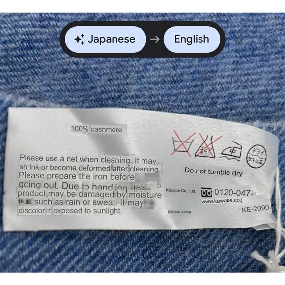 Japanese Cashmere Wrap Wide Scarf Colorblock Blue Modern Unisex - Picture 8 of 9